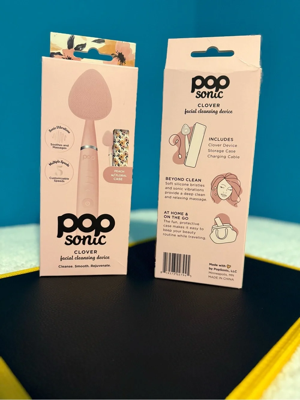 PopSonic Clover Facial Cleansing Device - Peach